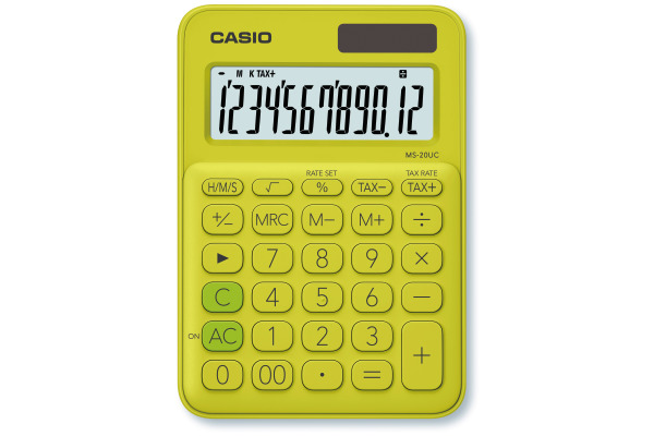 CASIO Mini Taschenrechner MS20UCYG 12-stellig gelb/grün
