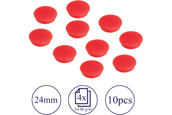 FRANKEN Haftmagnete 24mm HM20 01 rot 10 Stück
