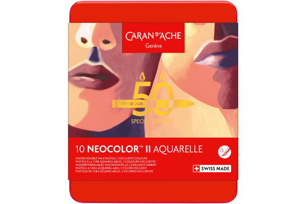 CARAN D'A Wachsmalkreide Neocolor II 7500.916 50 Jahre Porträt 10 Stück