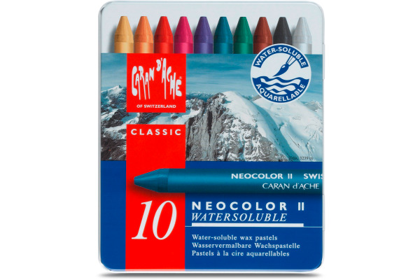 CARAN D'A Wachspastelle Neocolor II 7500.310 10-farbig assortiert