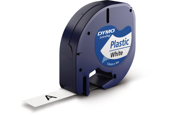 DYMO Schriftband LetraTag weiss S0721660 Plastik 12mmx4m