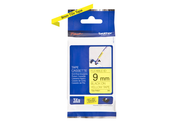 PTOUCH Flexitape lamin. schwarz/gelb TZe-FX621 zu PT-550 9 mm