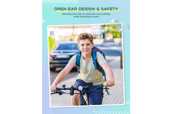 ICLEVER Kids Air Conduction Headphones C01-2589N OWS01, BT, purple/green