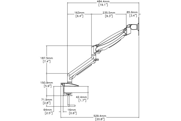 APOLLO Monitorhalterung VCPSA/S einfach, grau
