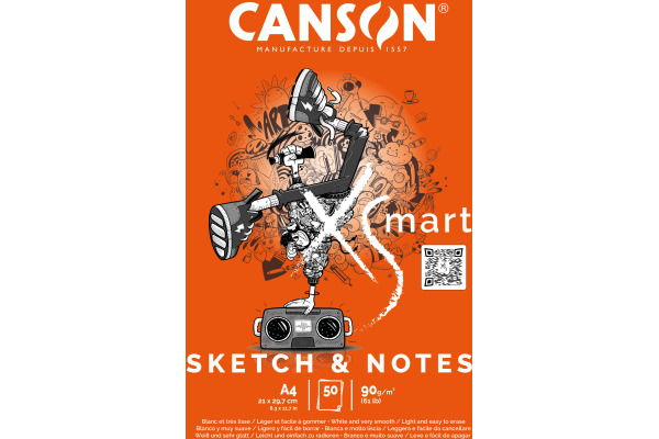 CANSON Zeichenblock Sketch&Notes A4 32250P003 blanko, 90g 50 Blatt