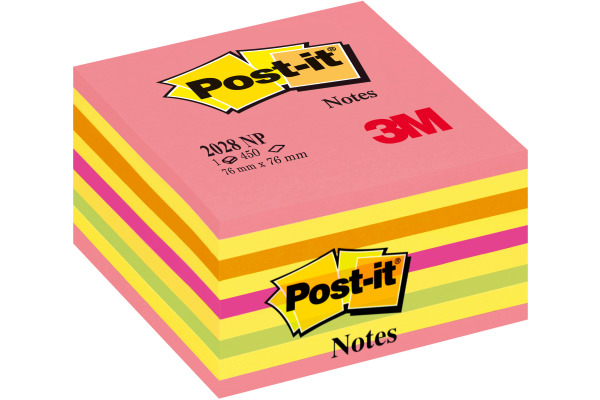 POST-IT Würfel 76x76mm 2028-NP neon/pink/450 Blatt