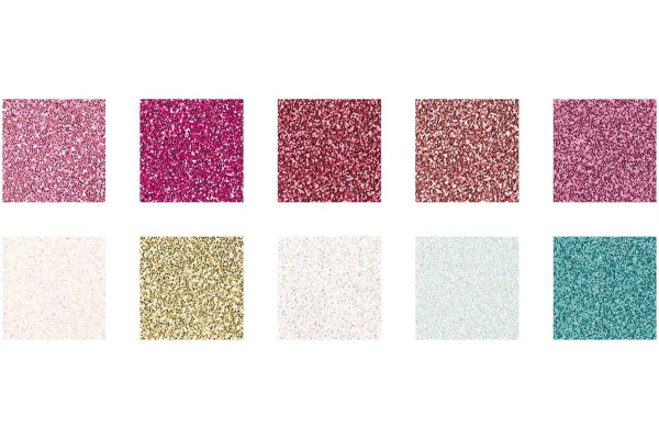 RICO DESI Glitterpapierblock A4 99001.50. Prnicess 180g, 10 Blatt