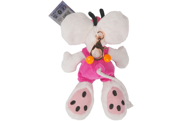 DIDDL Plüsch-Schlüsselanhänger 15cm 23471 in rosa Latzhose