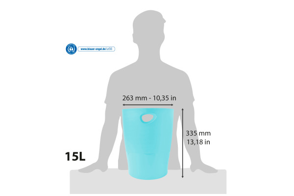 EXACOMPTA Papierkorb Ecobin 15 l 45363D Aquarel, pastellgrün