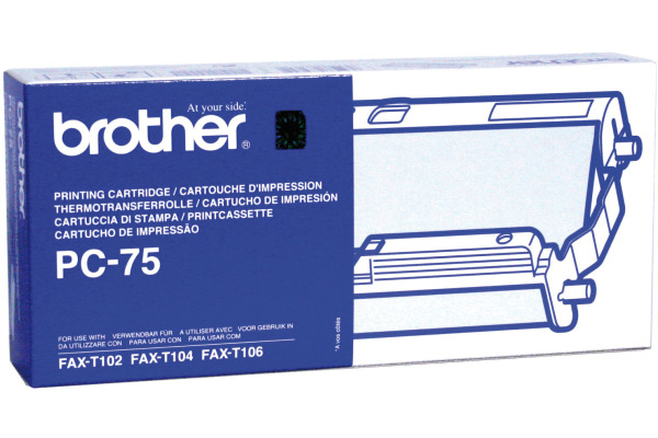 BROTHER Druckkassette m. Filmrolle PC-75 Fax T102/104/106 140 Seiten