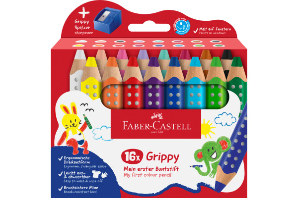 FABER-CA. Farbstifte Grippy 110645 inkl. Spitzer 16 Stück