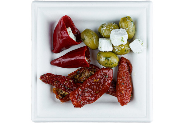 EJS Teller aus Bagasse 16x16cm 3142.2008.50 weiss 50 Stk.