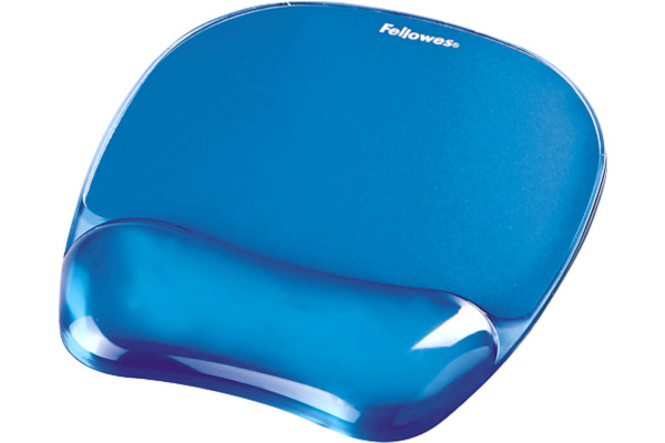 FELLOWES Mausmatte Crystals 9114120 blau, mit Handgelenkauflage