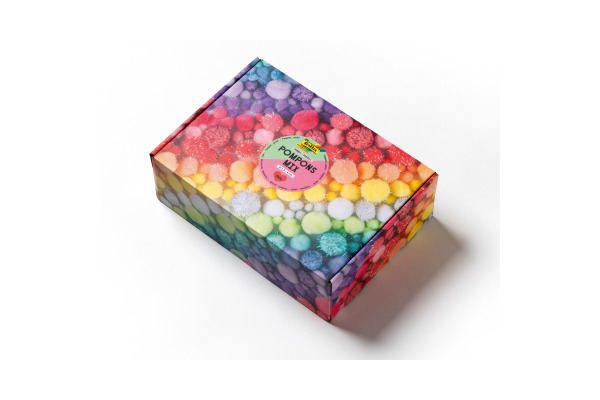 FOLIA Pompons Mix pastel 300g 50349 Jumbo Pack, 1.5-4cm