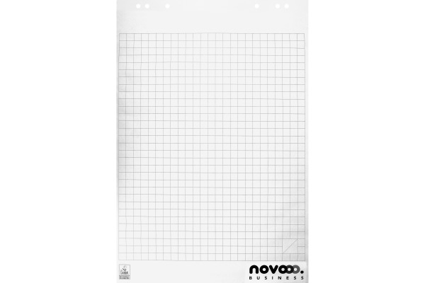 NOVOOO Flipchart-Block 80g 65x98cm 400174559 ECF kariert 5x20 Blatt