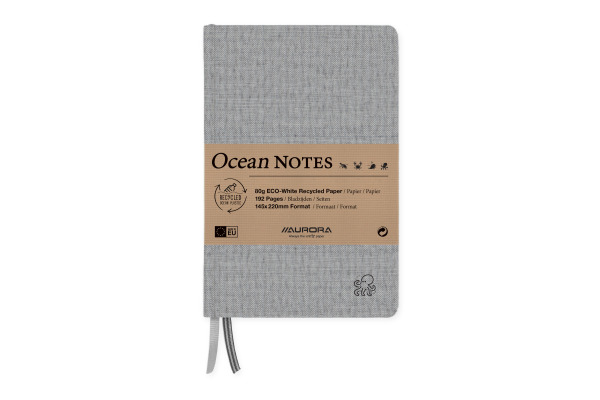 AURORA Notizbuch Ocean Notes A5 2396RTZ schwarz, liniert 96 Blatt