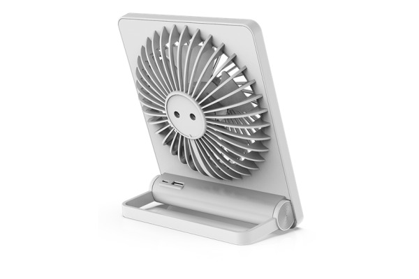 DELTACO USB Fan, Rechargable battery FT771 Multi speeds White