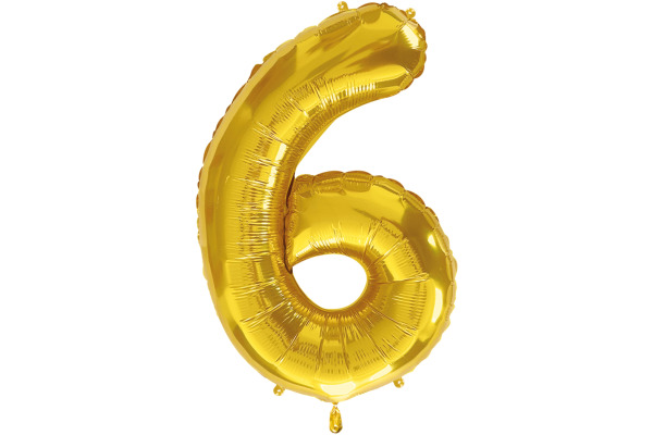 I AM CREA Folienballon Zahl 6 85cm 1000-1051 gold
