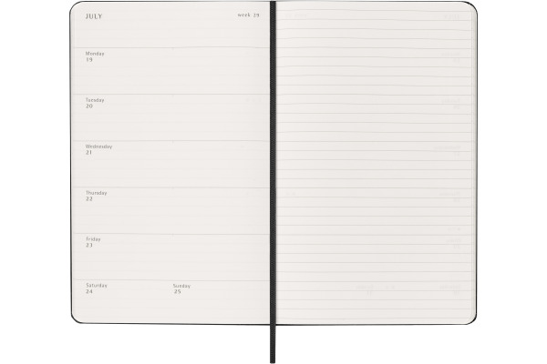 MOLESKINE Wochen-Notizkalender 26/27 DHB18WN3Y 18M liniert HC schwarz 13x21cm
