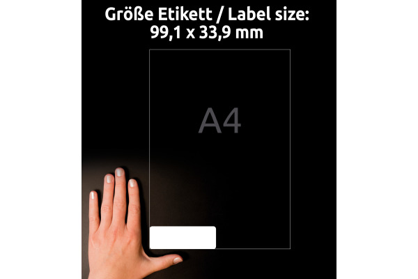 AVERY ZW. Adressetiketten 99,1x33,9mm L7162-40 weiss 640 Stk./40 Blatt