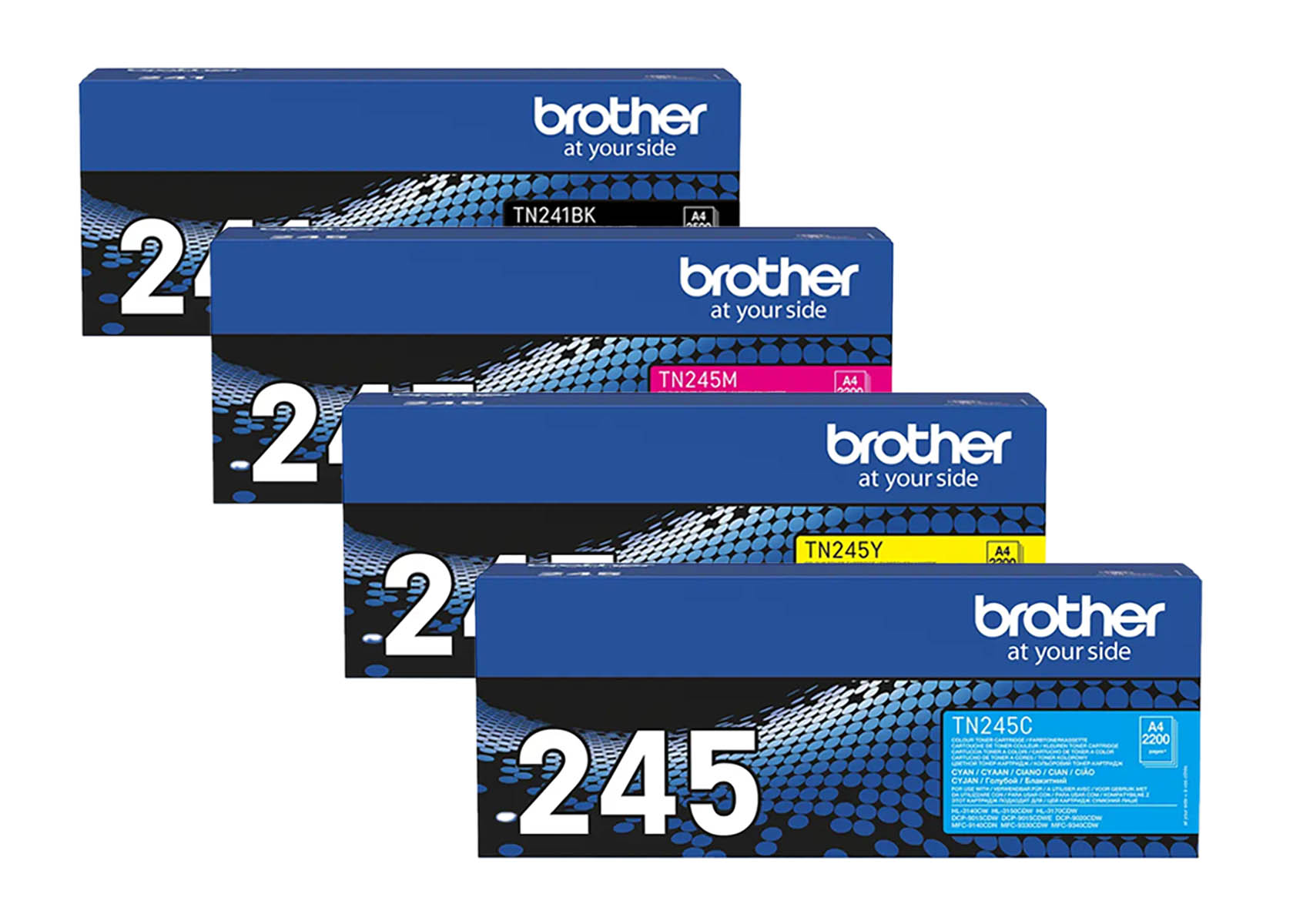 Original Brother Toner SET TN245/TN-245 Multipack / Set mit allen vier Farben