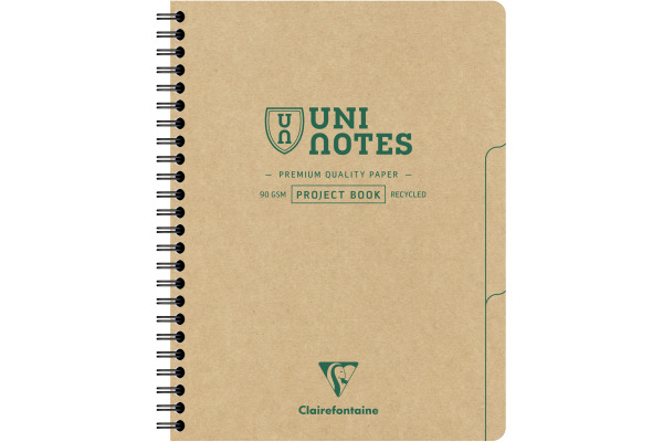 CLAIREFON Collegeblock Uni Notes A5+ 9860C braun, kariert 80 Blatt