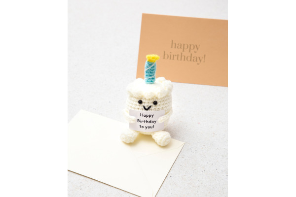 I AM CREA Positive Cake 12.5cm 1000-1856 Happy Birthday, weiss