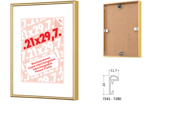 DEBEX Wechselrahmen 62x93cm 727001620 Kunstglas, gold