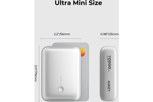 AUKEY Spark Mini 10000, 20W, PD,QC PB-Y55 WH Powerbank,White,USB-C,USB-A