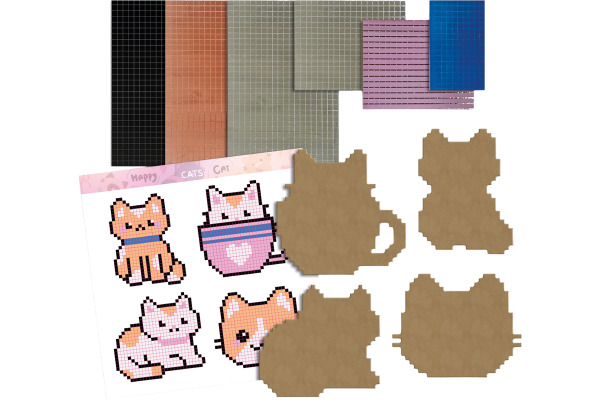ALADINE Pixel Art Set Cats 85624 Spiegel-Mosaik 4 Stück