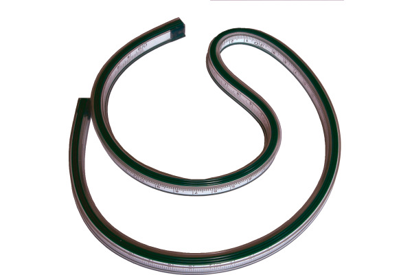 RUMOLD Kurvenlineal 60cm 821060 grün, mit Teilung