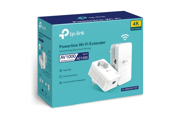 TP-LINK AV1000 GB Powerline Wi-Fi TLWPA761K AC1200 Starter Kit