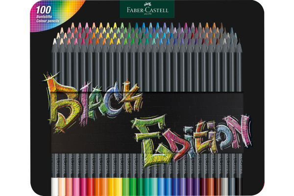 FABER CA. Farbstifte Black Edition 116490 Metalletui 100 Stück