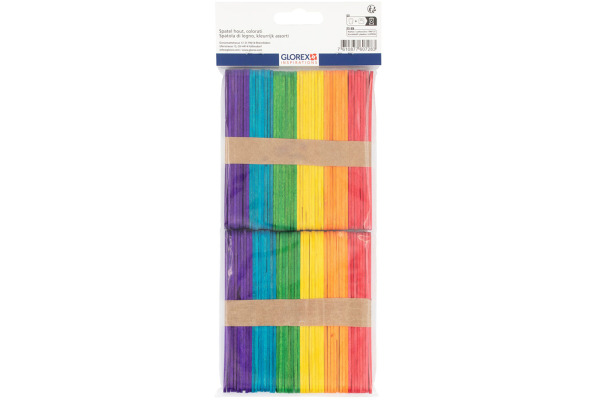 GLOREX Bastelhölzer 10x114mm 62200911 assortiert 100 Stück