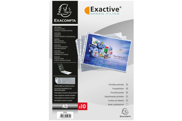 EXACOMPTA Zeigetaschen, glatt A3 5934E PP, gelocht, 55my