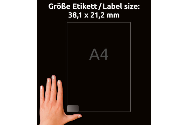 AVERY ZW. Adress-Etik. Laser 38x21,2mm L7551-25 transparent 1625 St./25 Blatt