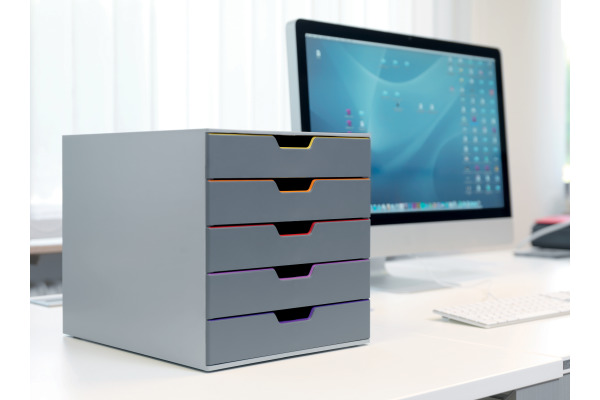 DURABLE Schubladenbox Varicolor 5 760527 grau/bunt 5 Fächer