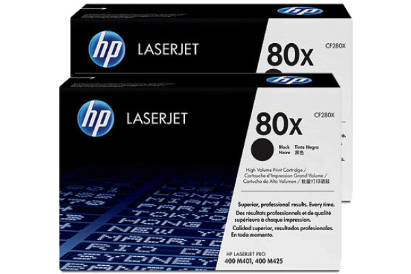 HP Toner-Modul 80X schwarz CF280XD LaserJet Pro 400 2 Stück