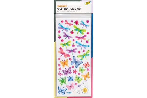 FOLIA Glitzer-Sticker 1410 Sweet Decor 5 Blatt/274 Stück