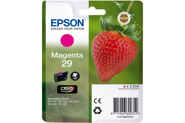 EPSON Tintenpatrone 29 magenta T298340 XP-235/335/435 180 Seiten