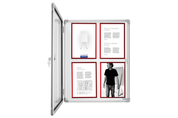 MAGNETOP. Schaukasten SP 610x730x40mm 1215000 Indoor, magnetisch 4x A4