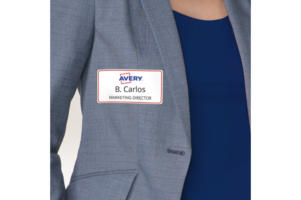 AVERY ZW. Namens-Etiketten L4786-20 weiss/rot 80x50mm 200 Stück