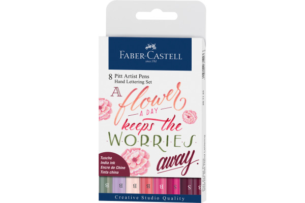 FABER-CA. Pitt Artist Pen Handlettering 267124 pink 8 Stück
