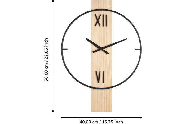 EGLO Wanduhr Yamatsuri 40x56cm 425512 braun/schwarz