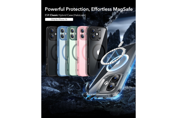 ESR Classic Hybrid Case MagSafe 1A76703 iPhone 16 Clear Black