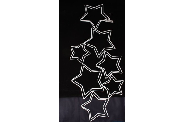 ROOST Fotohalter Sterne 46cm 768292-S 11 Clips, silber, weiss