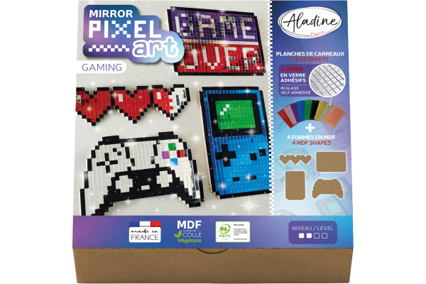 ALADINE Pixel Art Set Gaming 85625 Spiegel-Mosaik 4 Stück