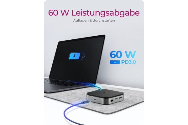 ICY BOX USB4 DockingStation Dual IB-DK408- 1x HDMI+DP,3x USB 3.2, Gigabit