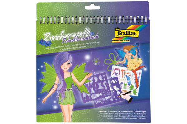 FOLIA Schablonenbuch Zauberwelt 41201 gross, 5 Stück, 36 Seiten