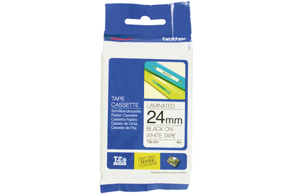PTOUCH Band, laminiert schwarz/weiss TZe-251 PT-2450DX 24 mm